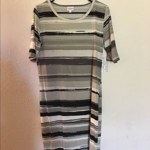 Sale 3/$15! Lularoe julia. Black/white/grey stripe
